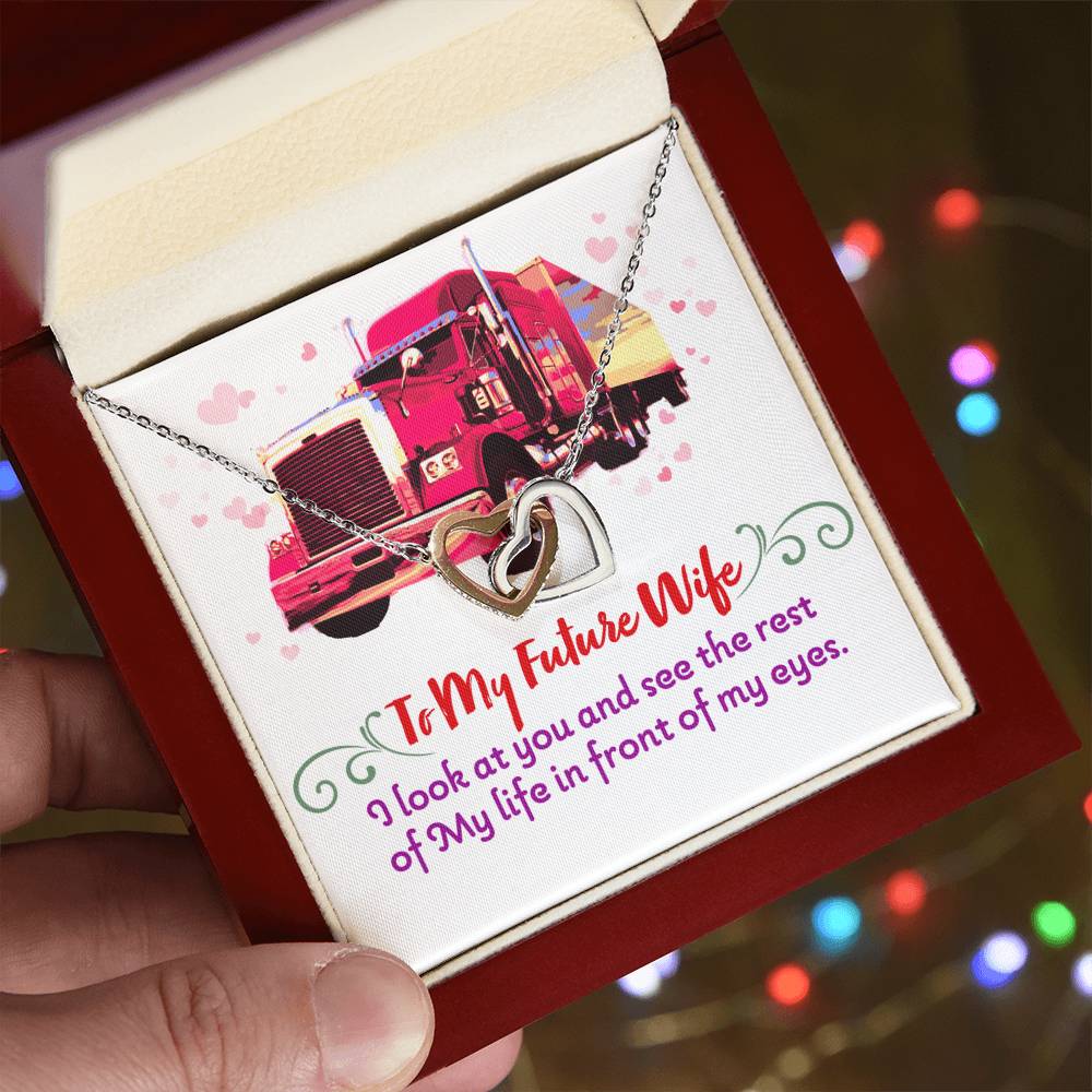 Trucker'S Future Wife - Interlocking Heart Necklace Interlocking Hearts Necklace