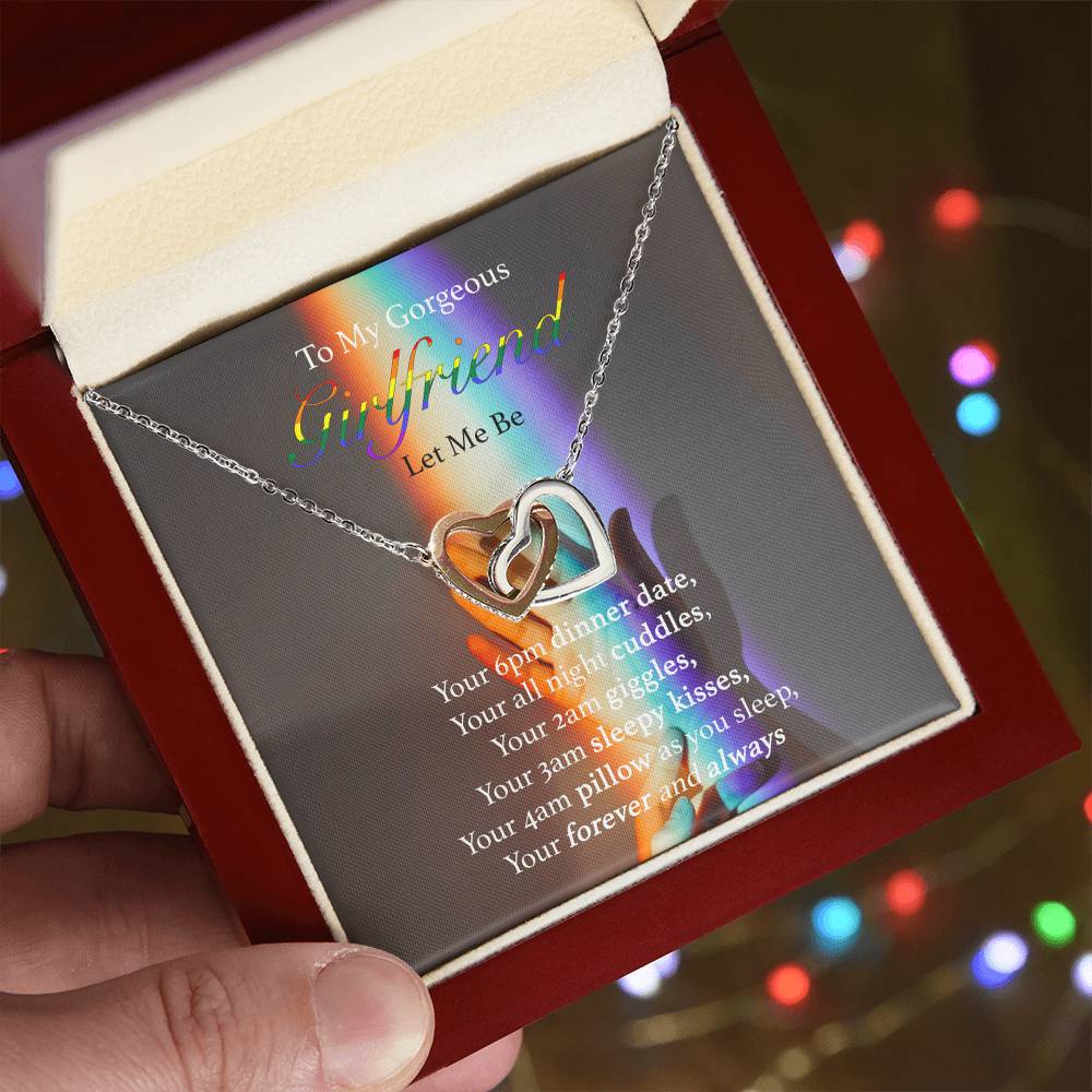 To My Gorgeous Girlfriend - Let Me Bet Interlocking Hearts Necklace