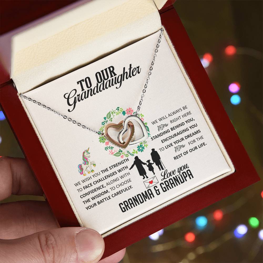 To Our Granddaughter Interlocking Hearts Necklace