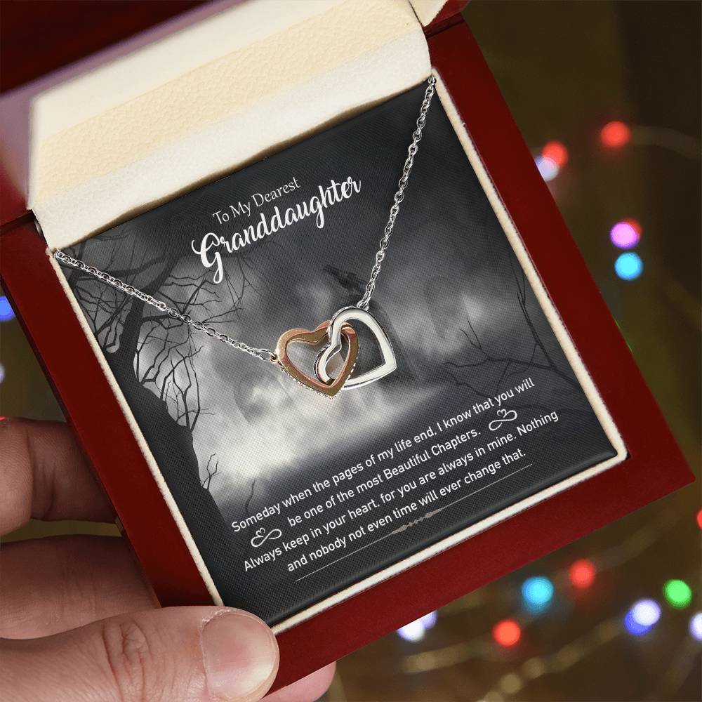 Necklace For Dearest Grand Daughter Interlocking Hearts Necklace