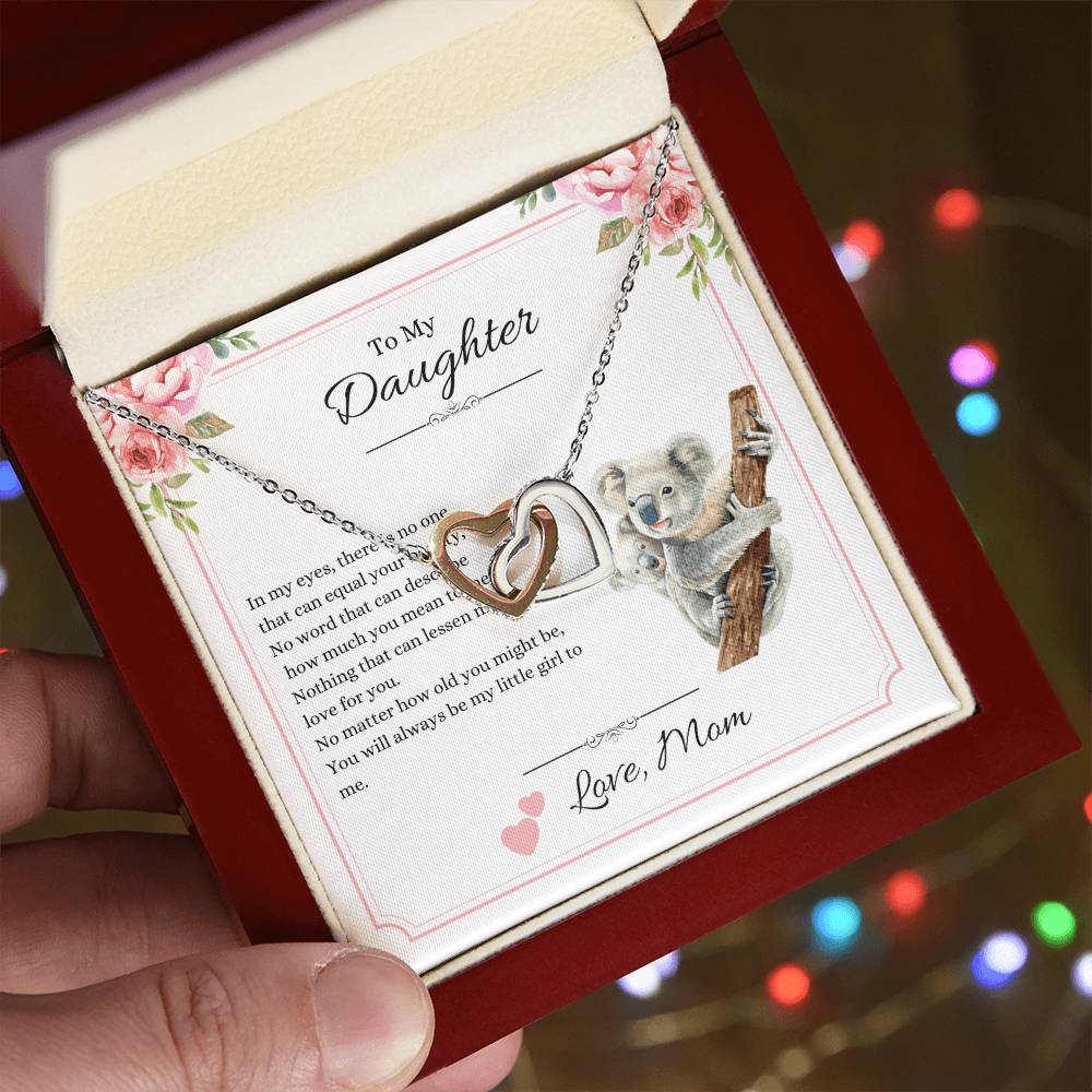 My Daughter In My Eyes - Hearts Necklace Interlocking Hearts Necklace