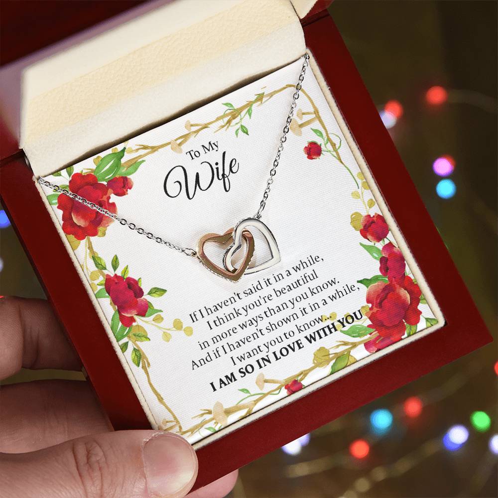 To My Wife - I Am So In Love With You - Forever Love Necklace Interlocking Hearts Necklace
