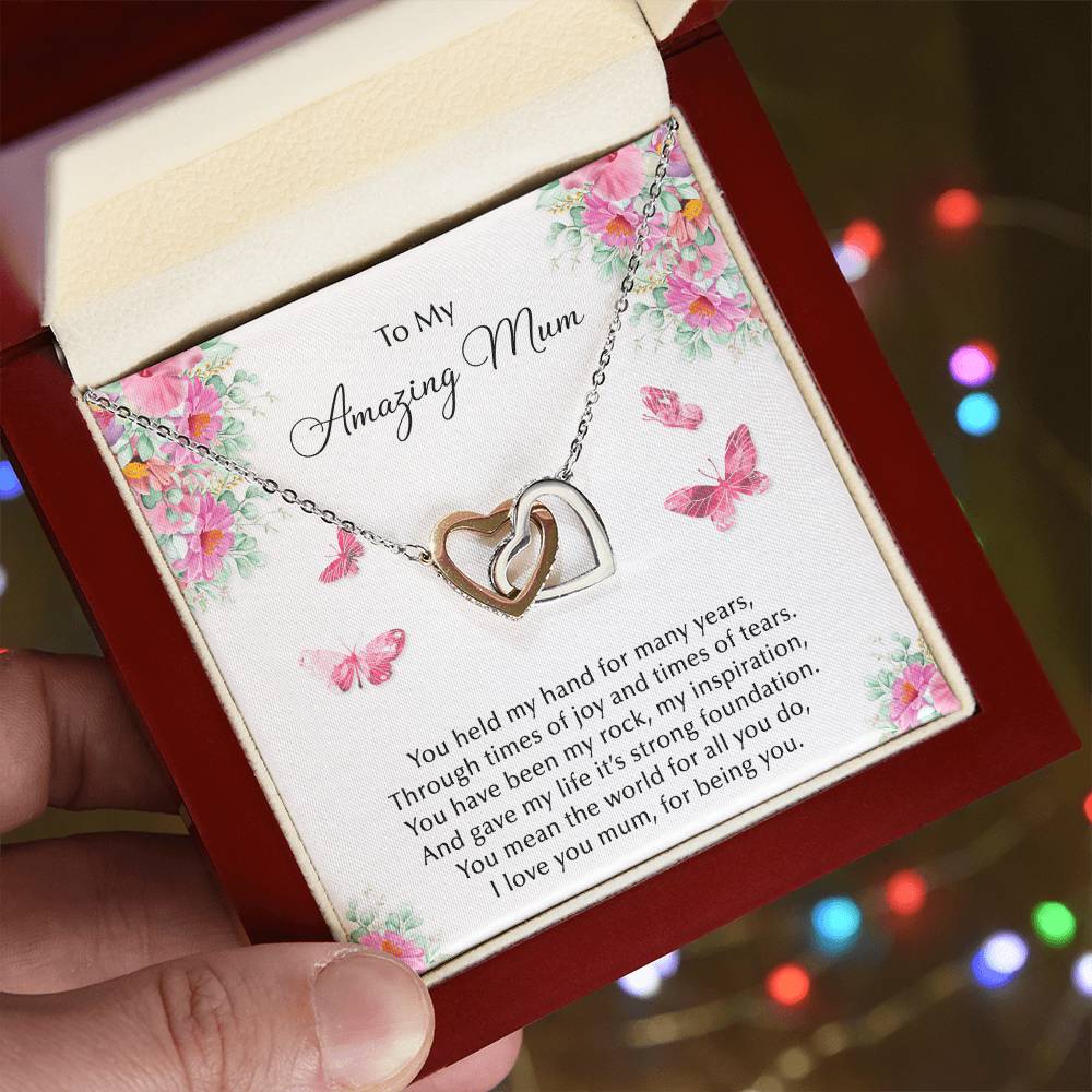 Amazing Mum Hearts Necklace Interlocking Hearts Necklace