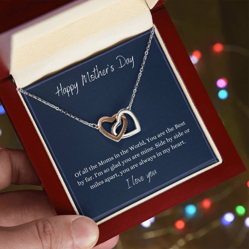 Happy Mother'S Day - Connected Hearts Necklace Interlocking Hearts Necklace
