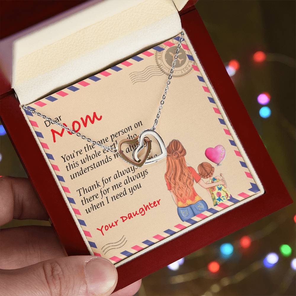 Happy Mother'S Day Gift - Thank You For Always Being There - The Interlocking Heart Necklace Interlocking Hearts Necklace