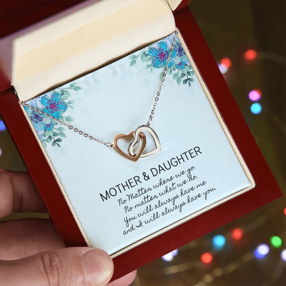 Mother And Daughter Sentimental Jewelry Necklace Gift For Mothers Day Gift For Daughter Birthday Presents For Mom Birthday Interlocking Hearts Necklace