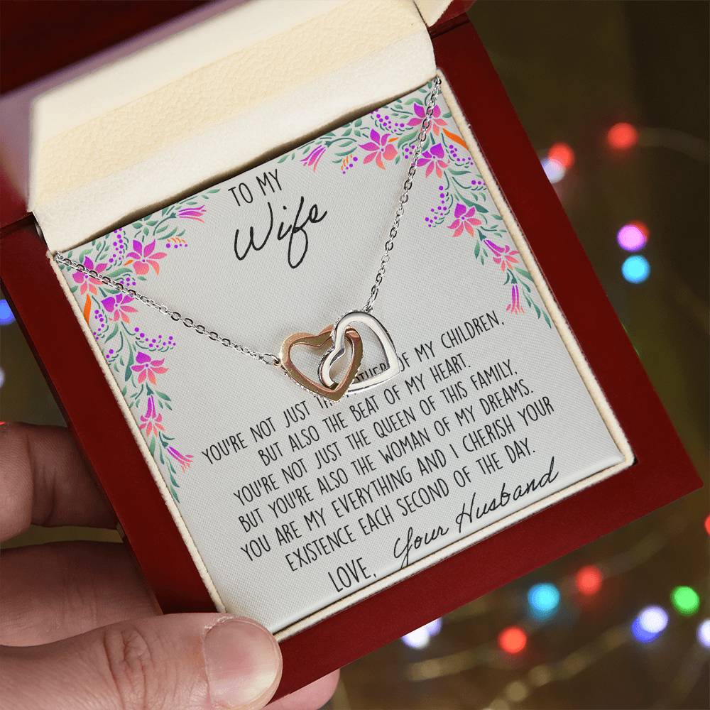To My Wife When I Fell In Love With You - Lily Interlocking Hearts Necklace