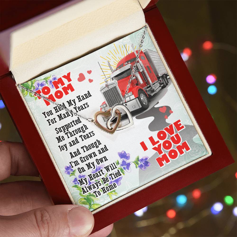 Trucker'S Mom- Interlocking Heart Necklace Interlocking Hearts Necklace