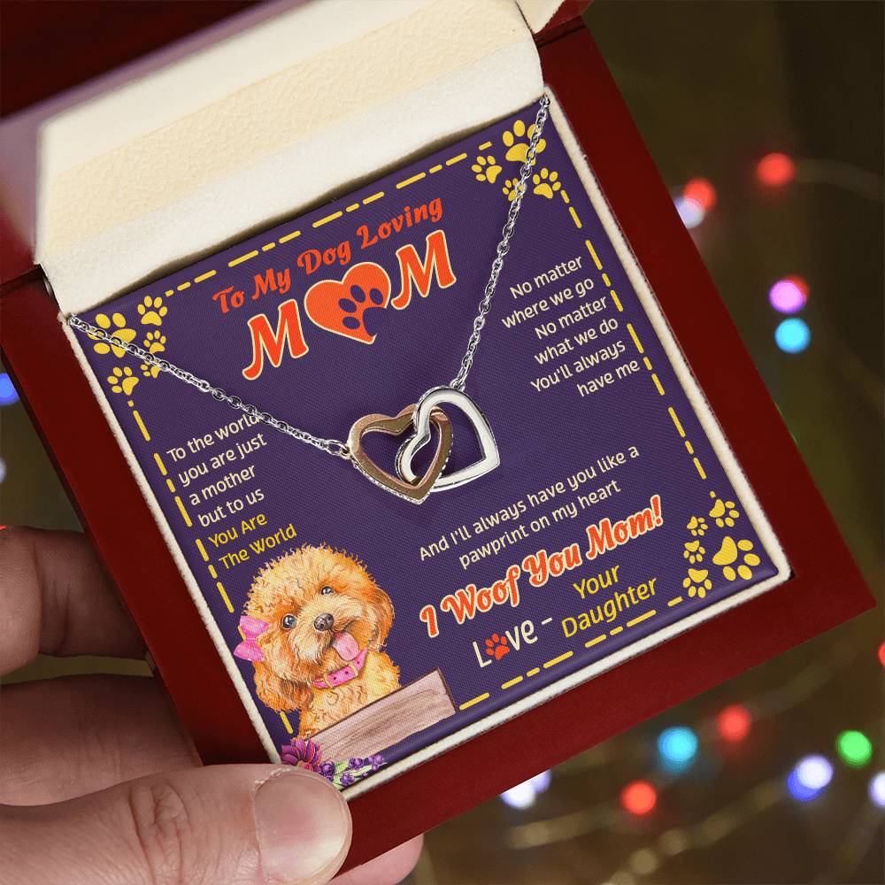 To My Mom - You Are The World - Necklace Interlocking Hearts Necklace