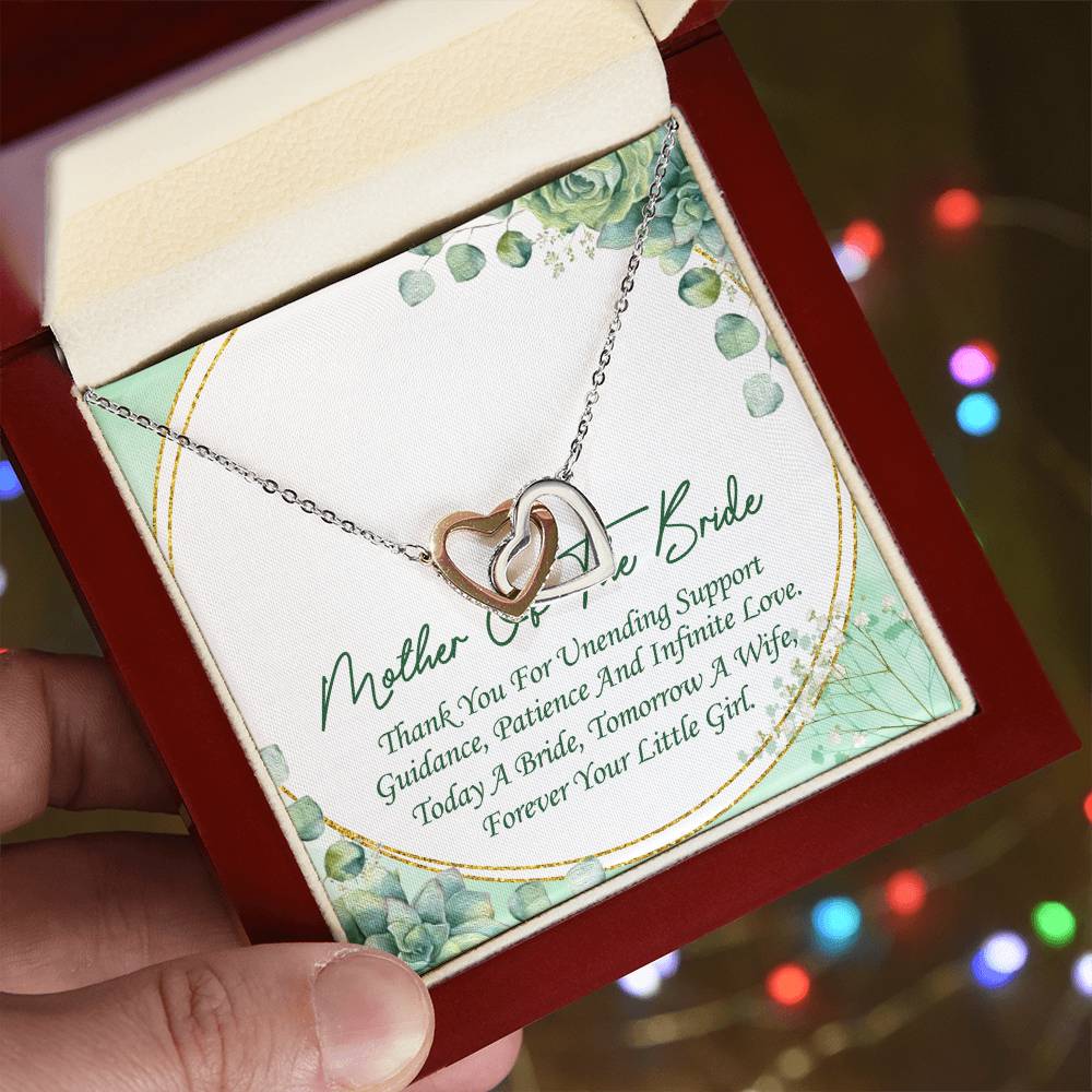 Mother Of The Bride Interlocking Hearts Necklace Message Card