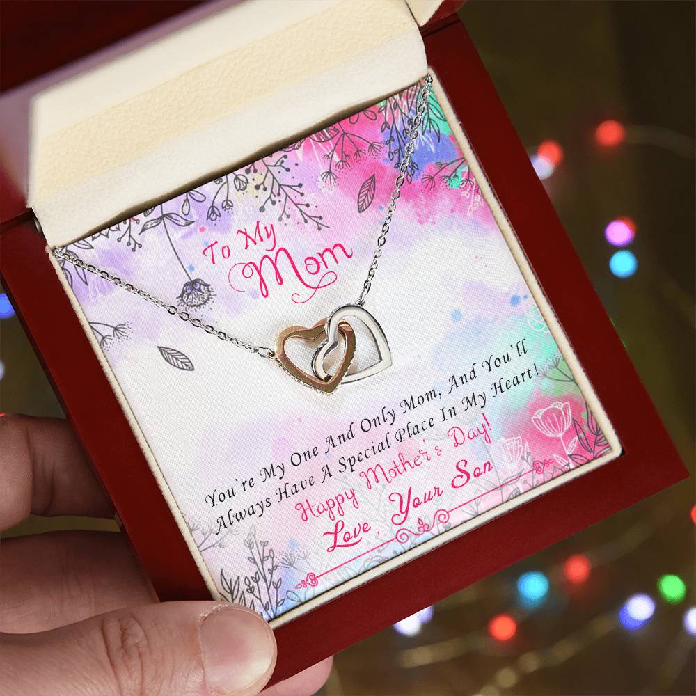 To My Beautiful Mom Necklace Mothersday Gift From Daughter Mom Gift From Son Mom Necklace Mom Birthday Gift Mother'S Day Necklace Interlocking Hearts Necklace