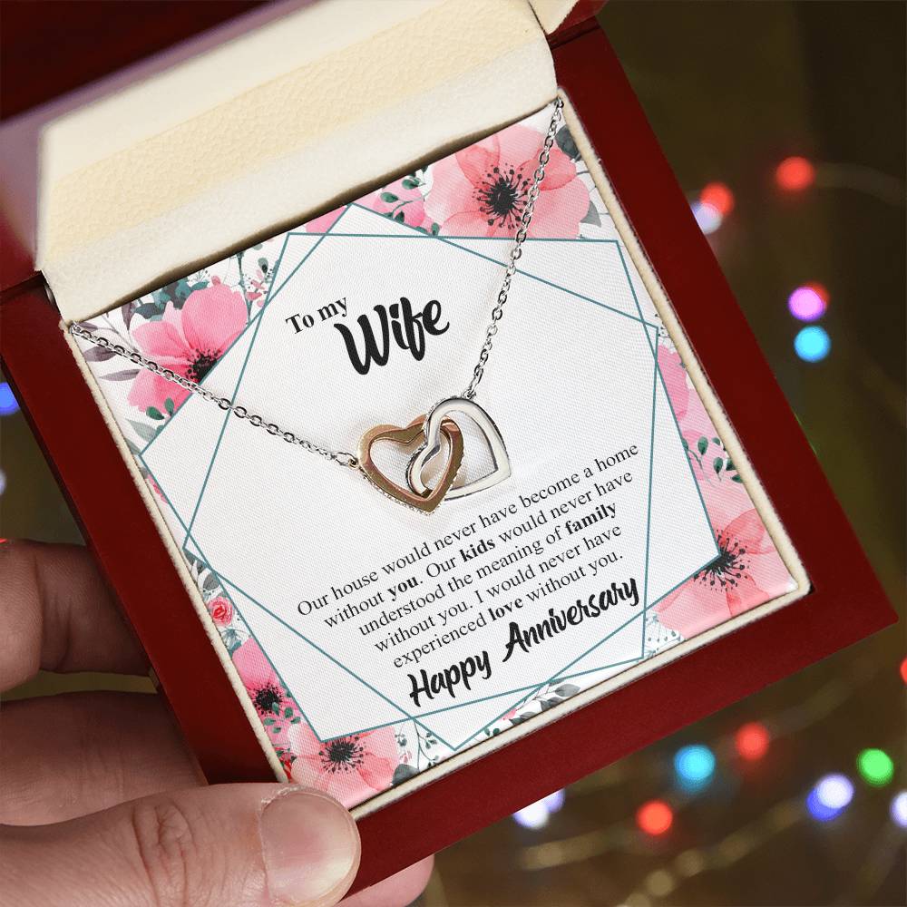 Interlocking Hearts Anniversary Necklace Gift For Wife Interlocking Hearts Necklace