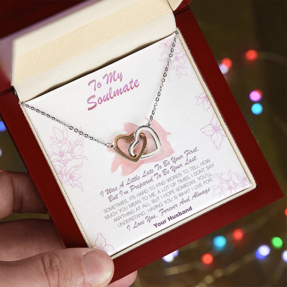 To My Solemate Interlocking Hearts Necklace