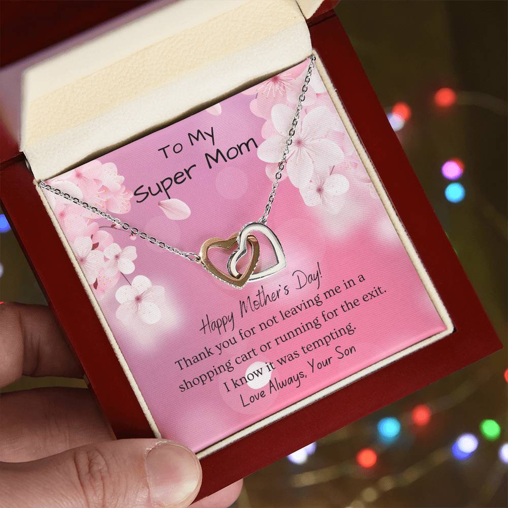 From Son To Mom Enduring Love Interlocking Hearts Necklace