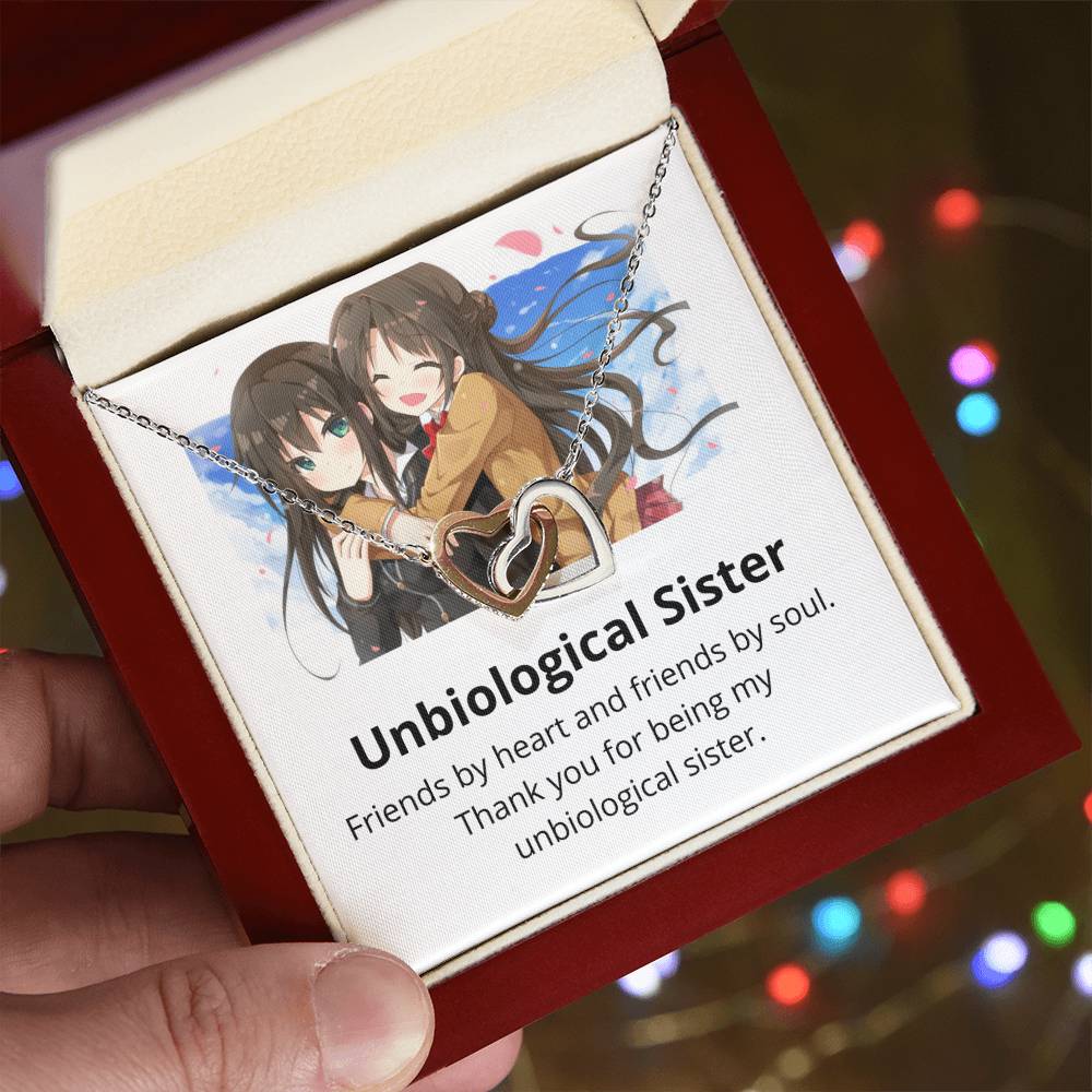 Unbiological Sister - Necklace Interlocking Hearts Necklace