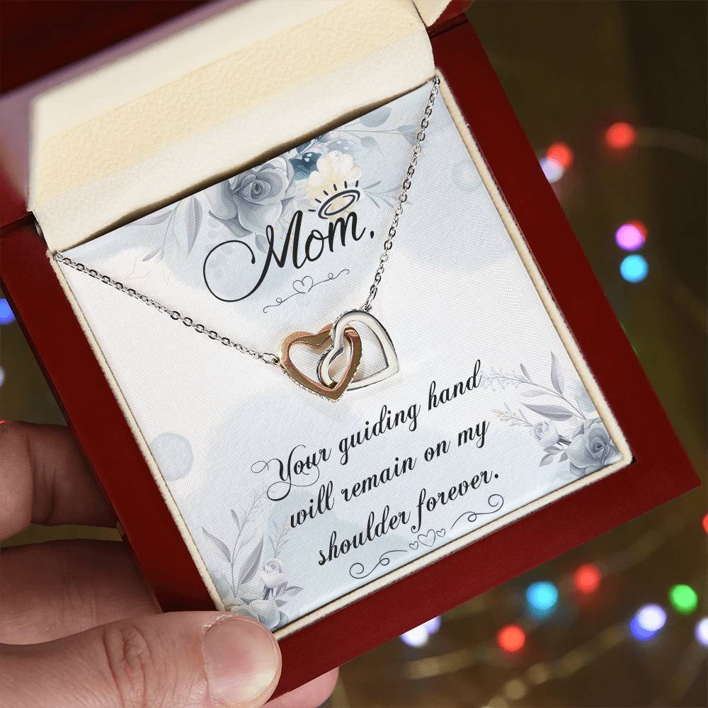 Mom Your Guiding Hand - Interlocking Heart Necklace Interlocking Hearts Necklace