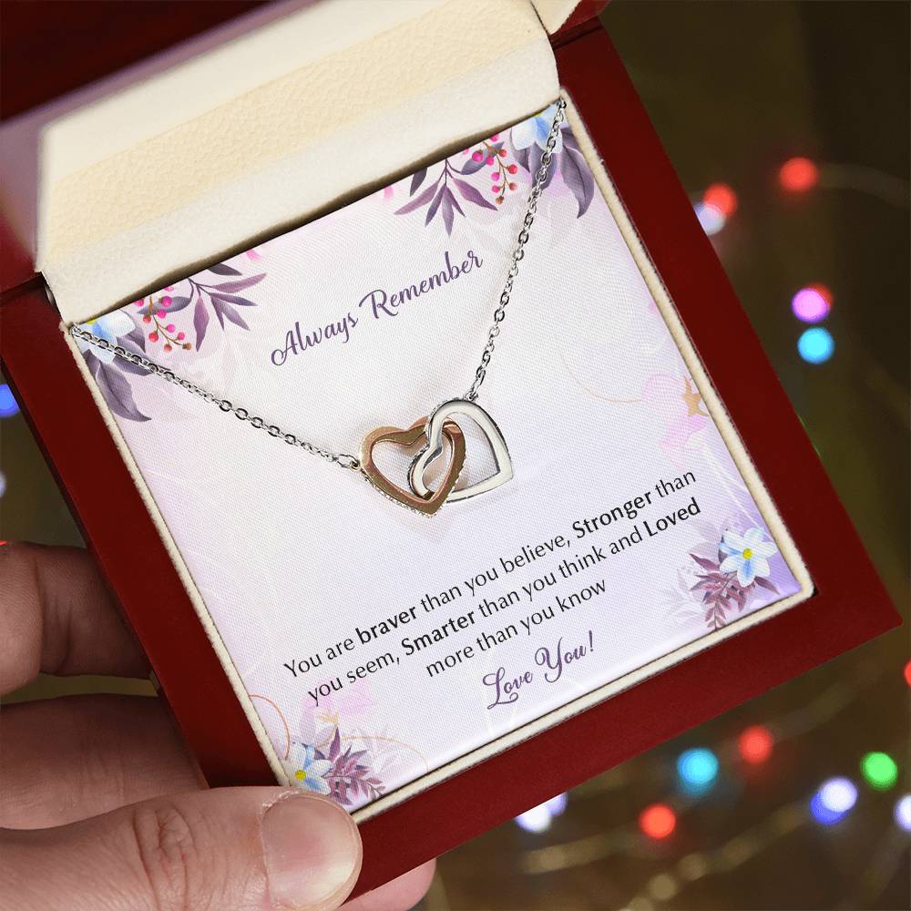Always Remember Interlocking Hearts Necklace
