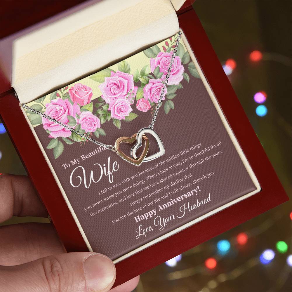 My Beautiful Wife - 2 Hearts Necklace Interlocking Hearts Necklace