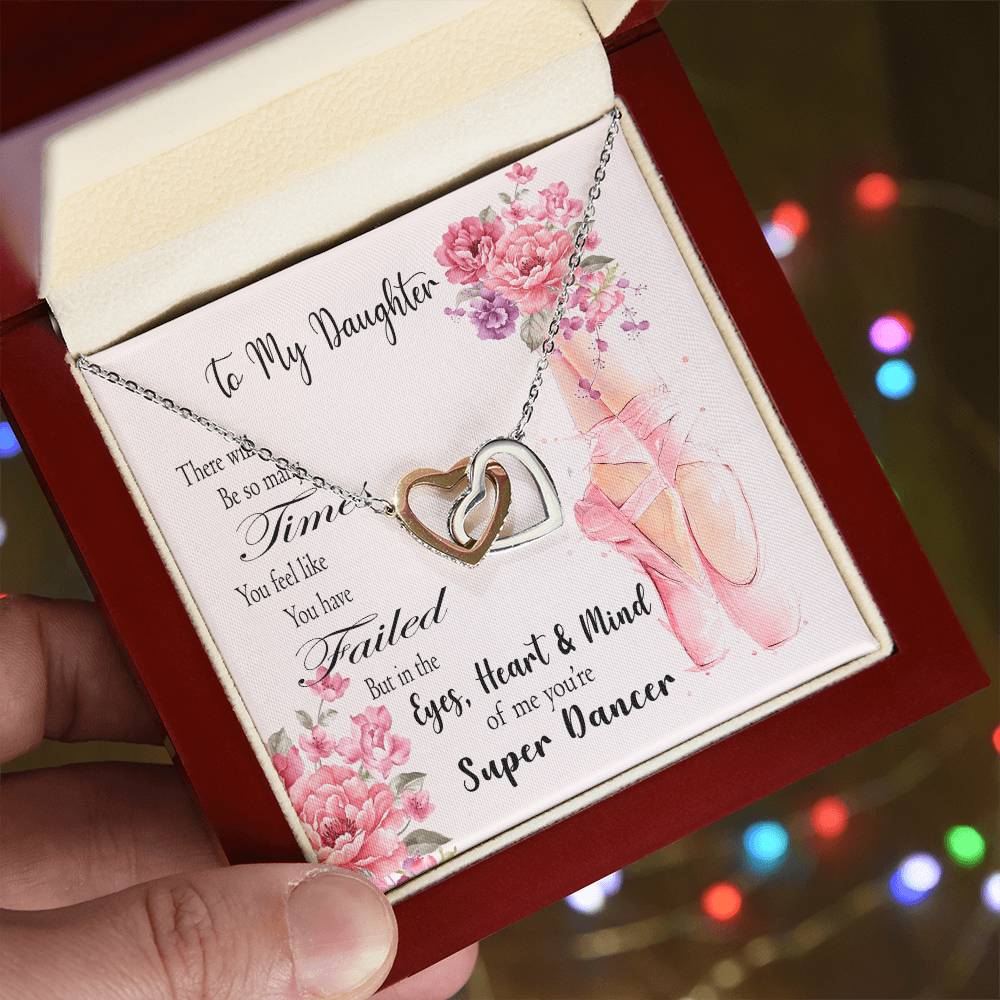 Ballet Daughter Gift From Mom Necklace For Daughter Gift For Dancer From Mom Interlocking Hearts Necklace