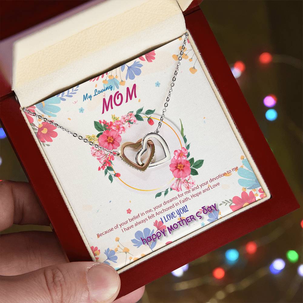 To My Mom Interlocking Hearts Necklace