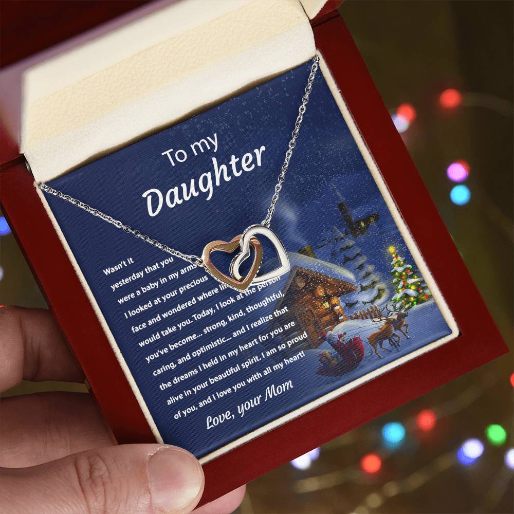 Tou My Daughter - Proud Of You - Necklace Interlocking Hearts Necklace