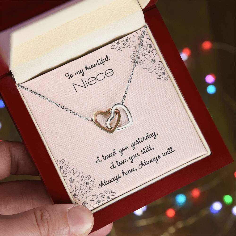To My Beautiful Niece Interlocking Hearts Necklace