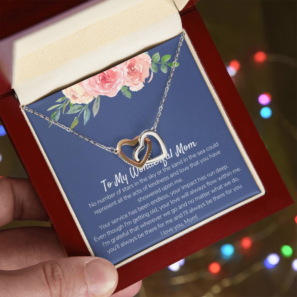 Wonderful Mom From Daughter Interlocking Hearts Necklace