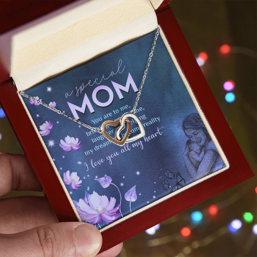 A Special Mom - I Love You Always My Heart - Necklace Interlocking Hearts Necklace
