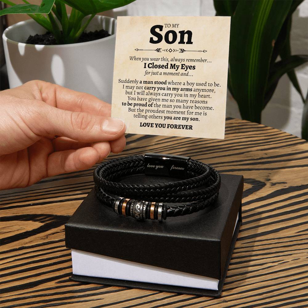 To My Son Proud Of The Man You've Become Forever Love Bracelet - Love You Forever Bracelet
