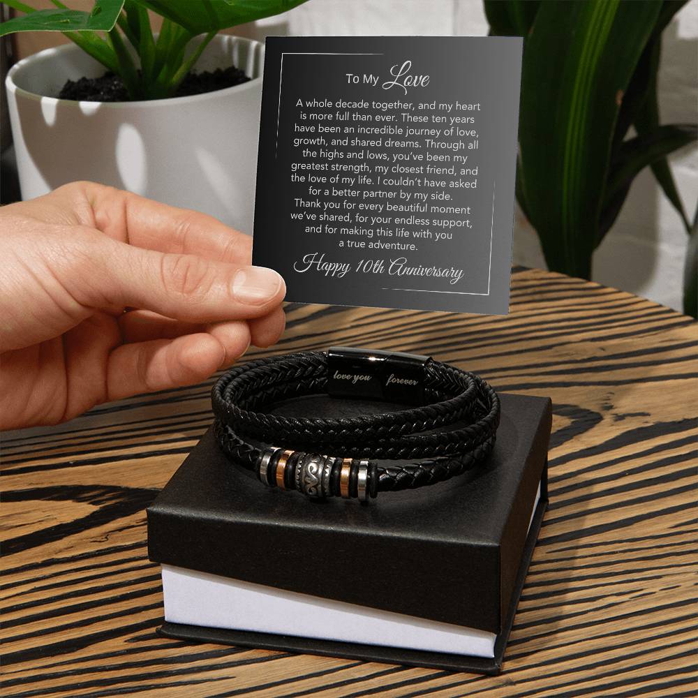 10Th Anniversary Gifts For Men 10 Year Anniversary Gift Ideas For Him, Love You Forever Bracelet - Love You Forever Bracelet