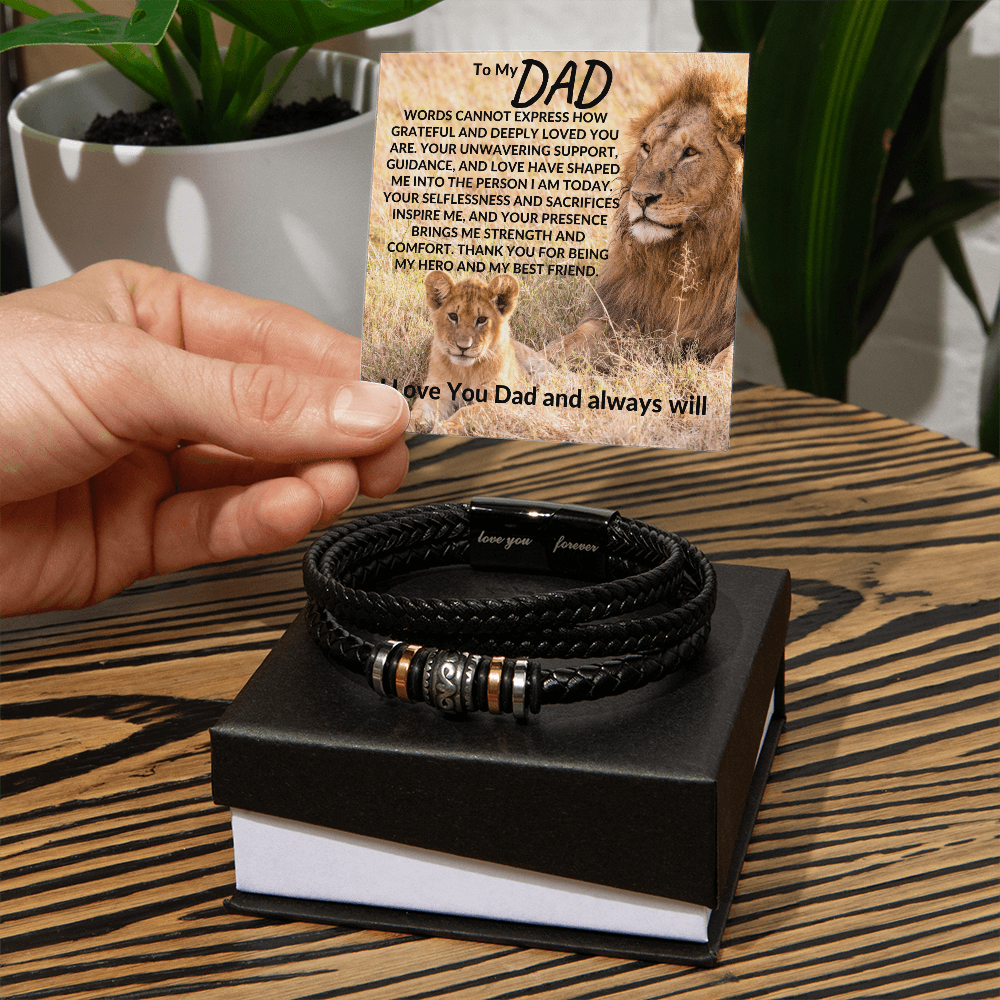 To My Dad - Your Love Have Shaped Me Into The Person I Am Today - Men's Love You Forever Bracelet - Love You Forever Bracelet