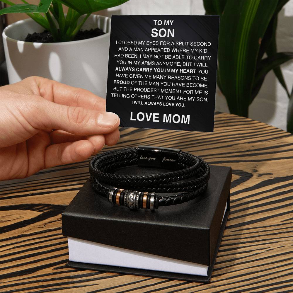 Gift For Son - Proudest Moment From Mother - Love You Forever Bracelet