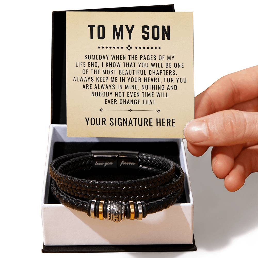 To My Son Bracelet - Hing And Nobody Not Even Time Will Ever Change That - Love You Forever Bracelet