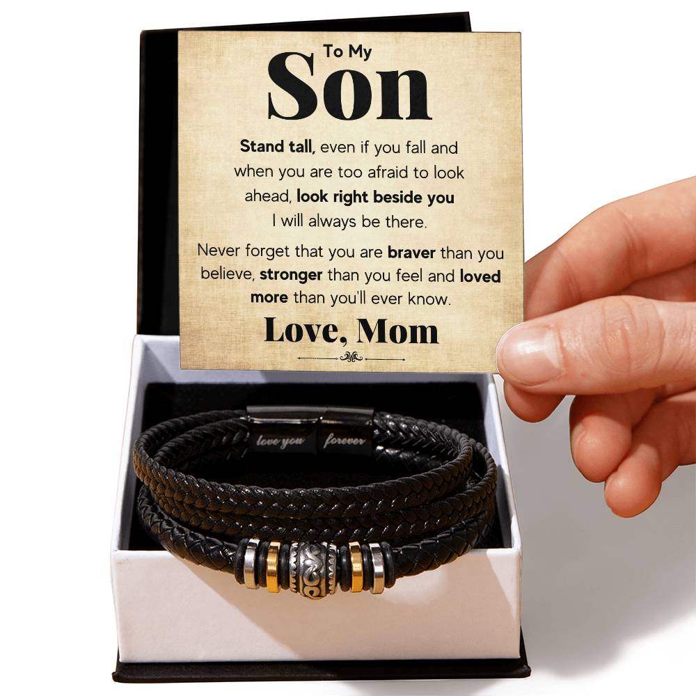To My Son Stand Tall Bracelet - Love You Forever Bracelet