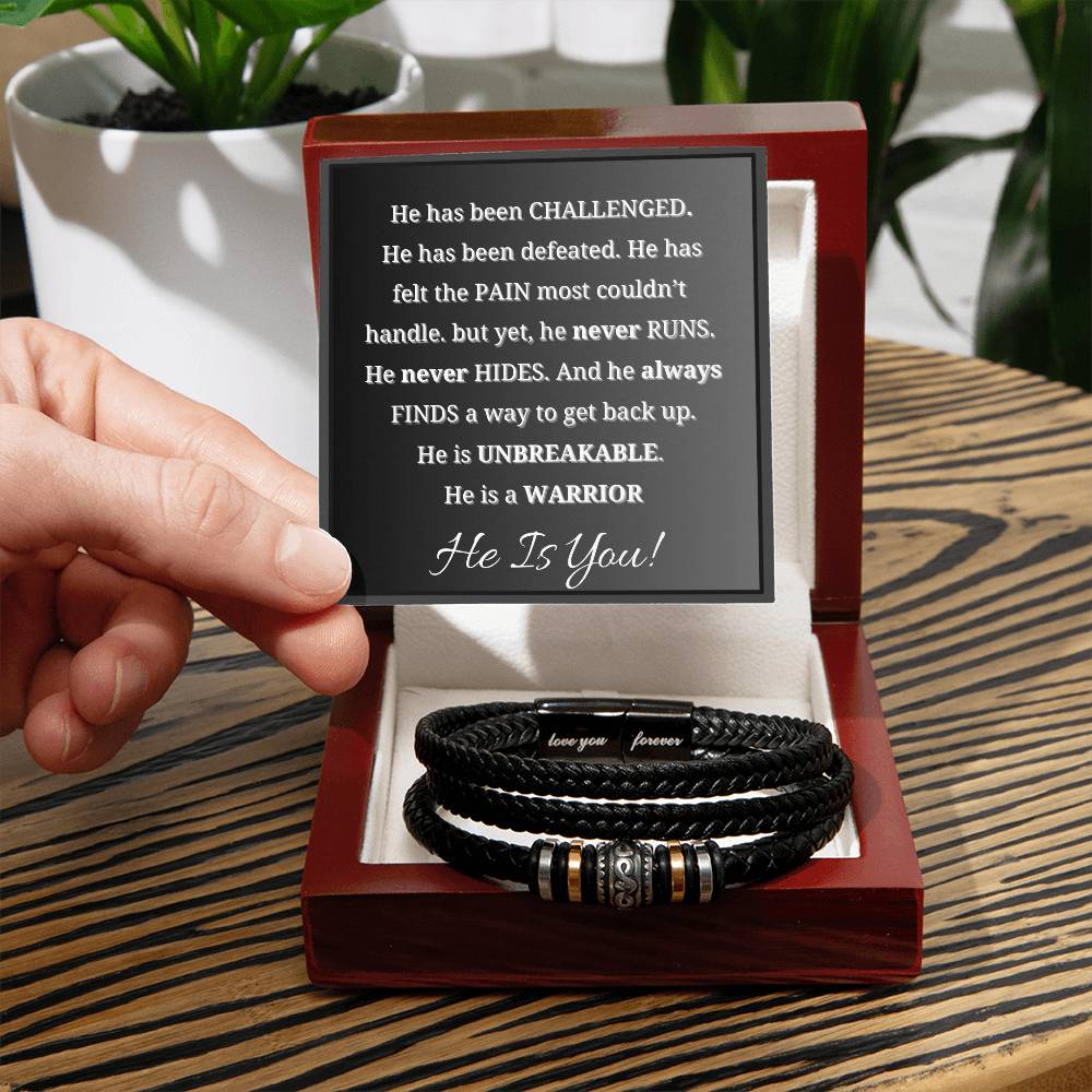 Breathe Anxiety Relief Gift, Sending Hugs And Appreciation Leather Bracelet For Him - Love You Forever Bracelet