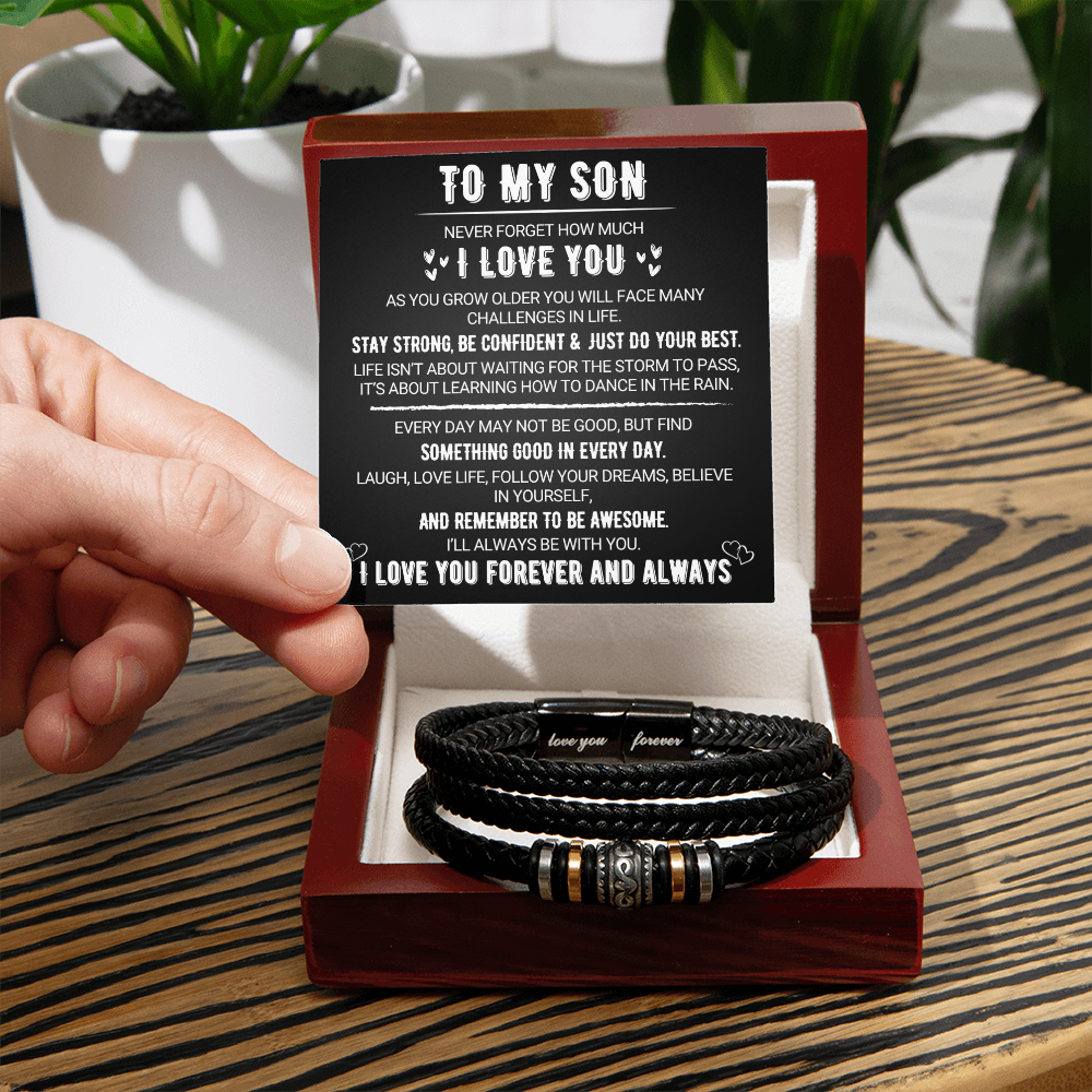To My Son, Never Forget How Much I Love You - Love You Forever Bracelet