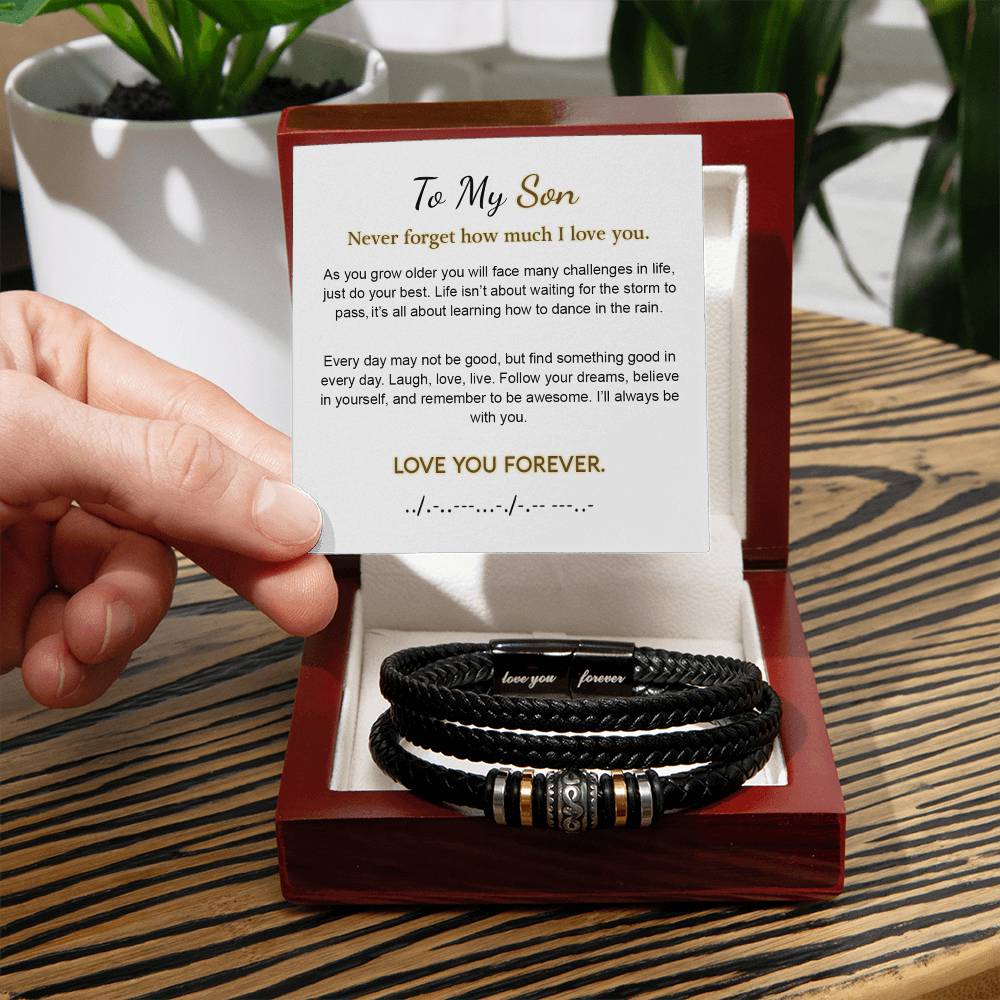 Men's Love You Forever Bracelet, Son Remember To Be Awesome, Perfect Gift For Son - Love You Forever Bracelet
