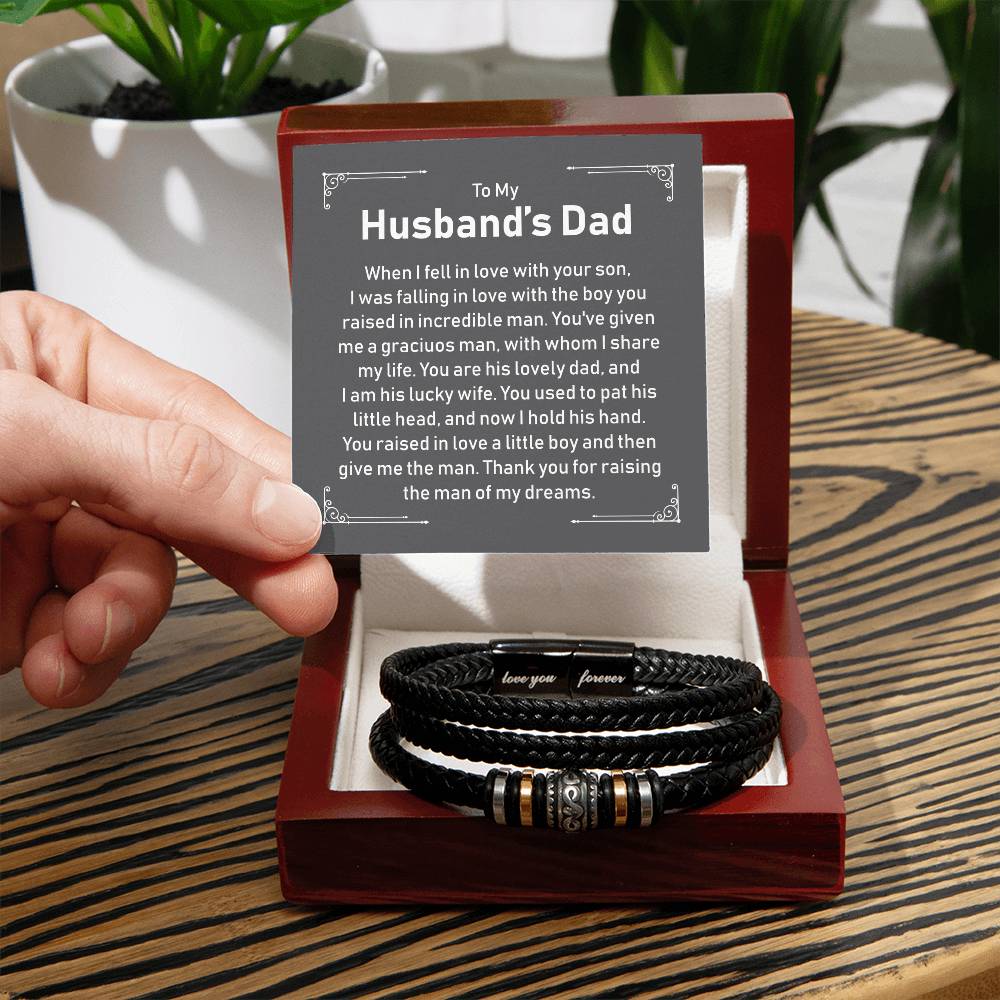 To My Husband's Dad - Thank You For Raising The Man Of My Dreams - Bracelet - Love You Forever Bracelet