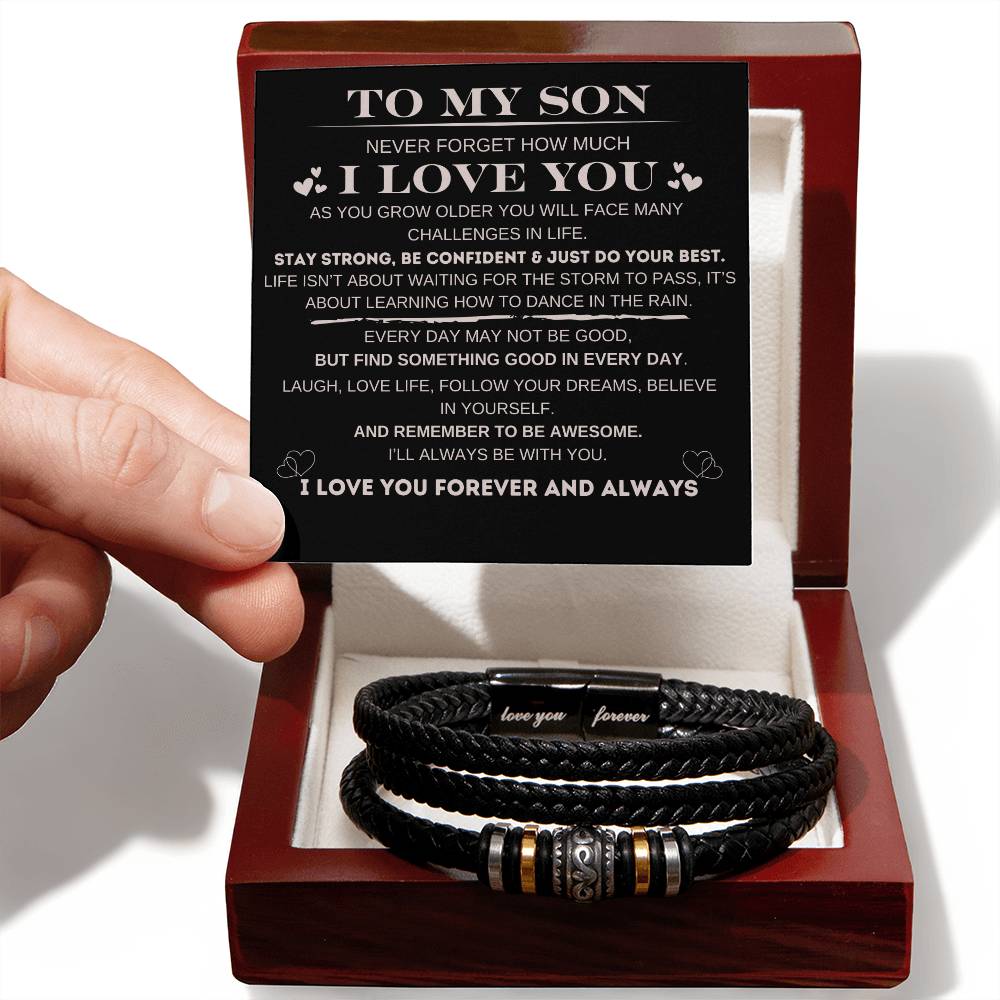 To My Son Never Forget Love You Forever Bracelet - Love You Forever Bracelet