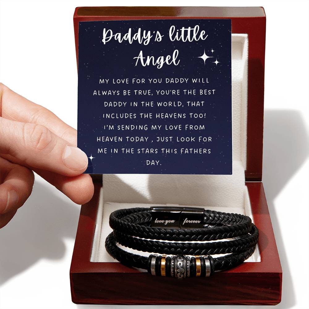 Fathers Day Miscarriage Gift Daddy Of An Angel Bracelet Stillborn Bracelet Pregnancy Loss Bereavement Gift Daddy From Baby In Heaven - Love You Forever Bracelet