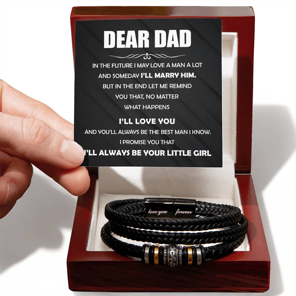 Always You Little Girl - Vegan Leather Bracelet For Dad - Love You Forever Bracelet