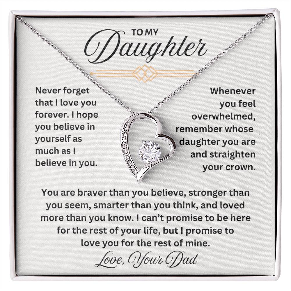 To My Daughter Forever Love Necklace Forever Love Necklace