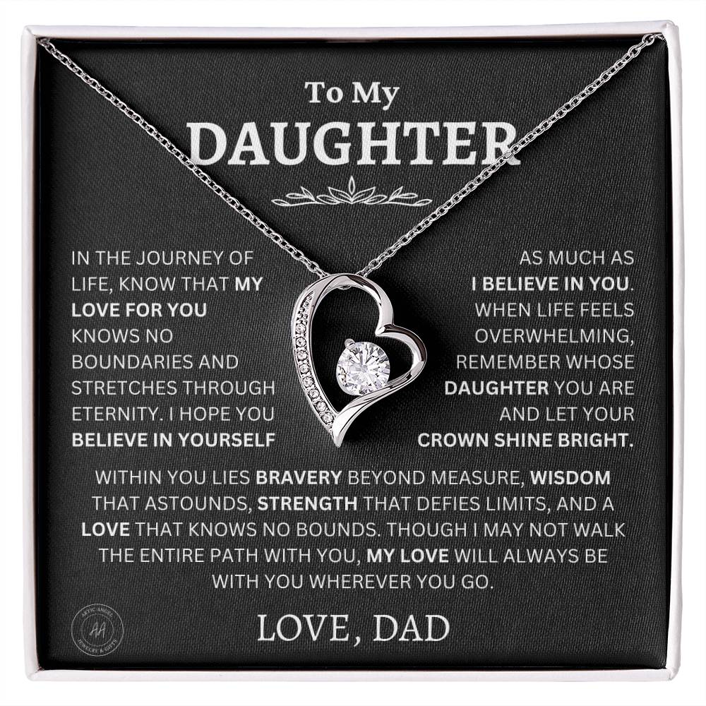 Gift For Daughter From Dad Let Your Crown Shine Bright Necklace Forever Love Necklace
