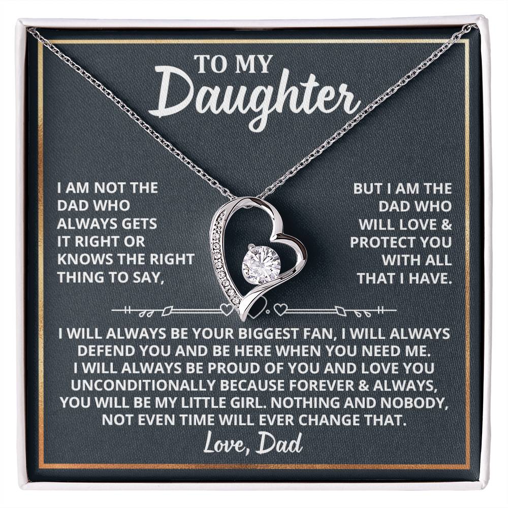 To My Daughter - I Am The Dad Who Will Love You Forever Love Necklace