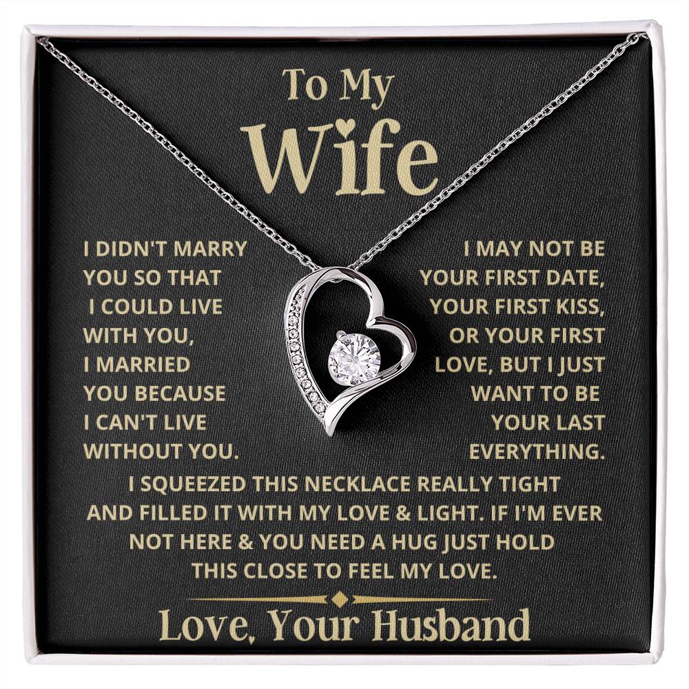 To My Wife Heart Necklace Forever Love Necklace