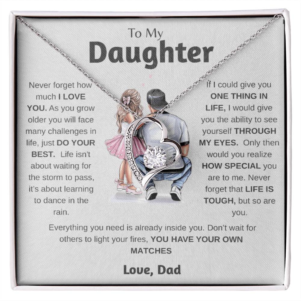 To My Daughter Just Do Your Best Forever Love Necklace Forever Love Necklace
