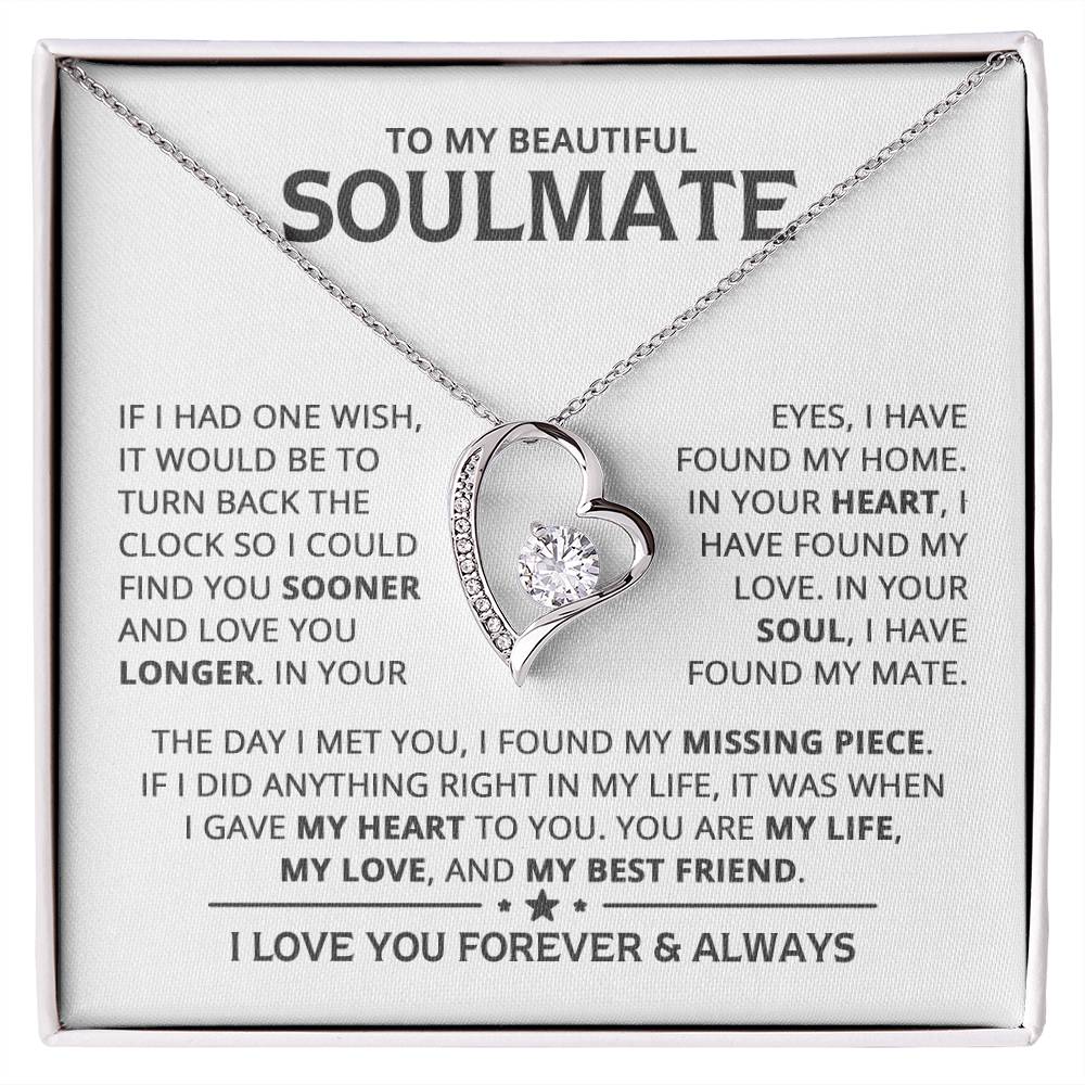 My Beautiful Soulmate Heart Necklace Forever Love Necklace