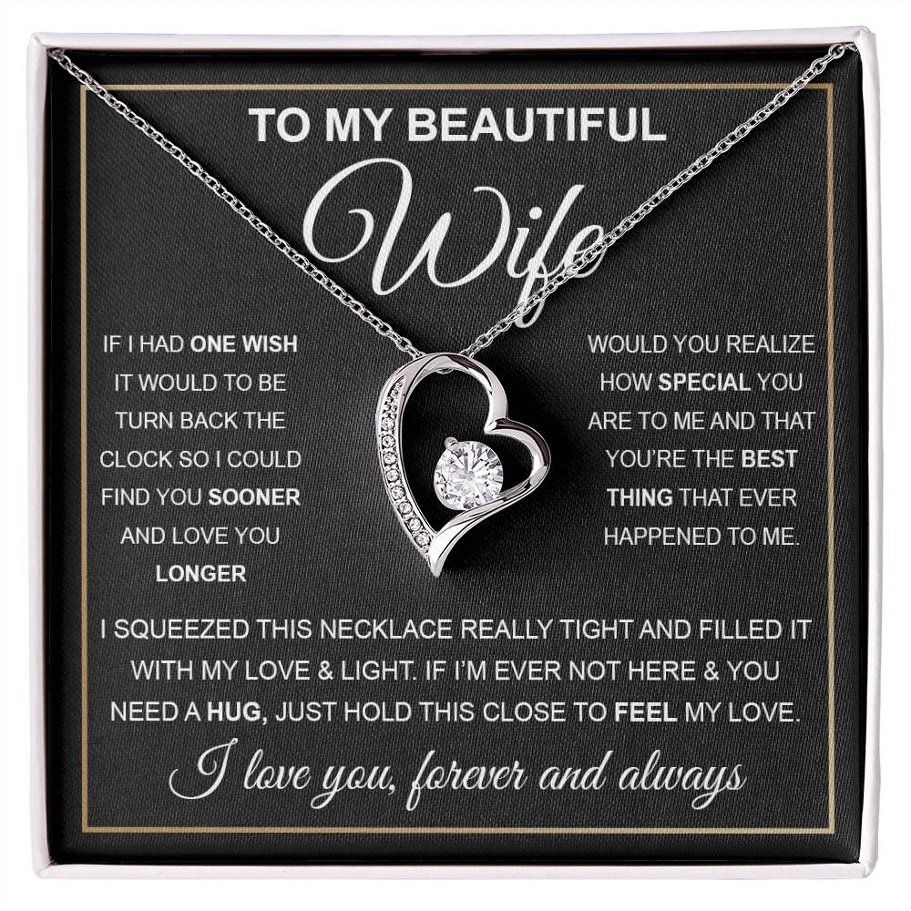 To My Beautiful Wife Gift Set Forever Love Necklace