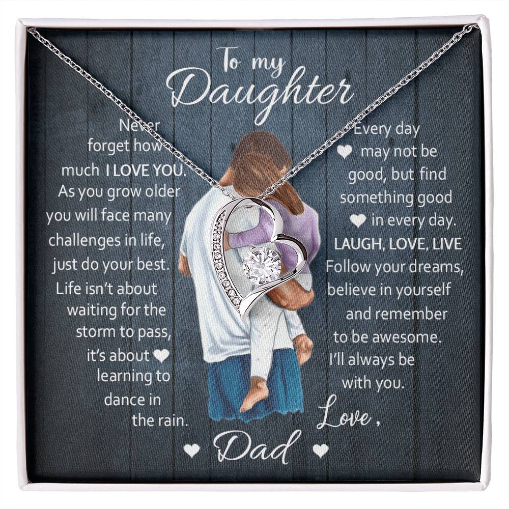 To My Daughter Laugh Love Live Forever Love Necklace Forever Love Necklace