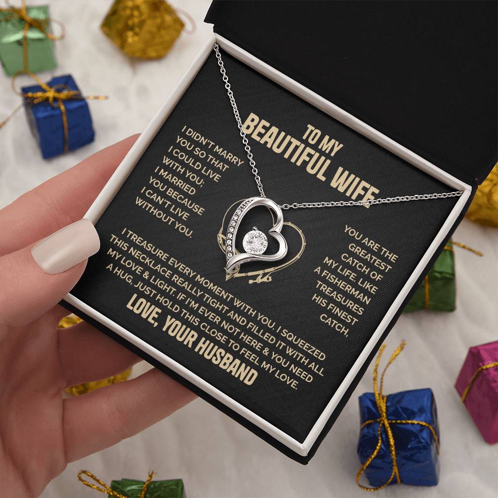 Beautiful Wife Heart Necklace Love Husband Forever Love Necklace